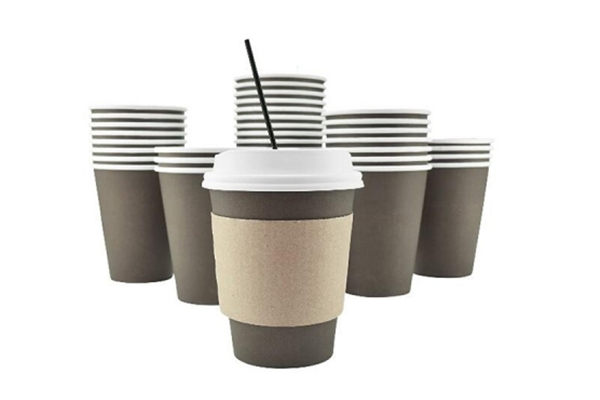 paper cups with lid and sleeve