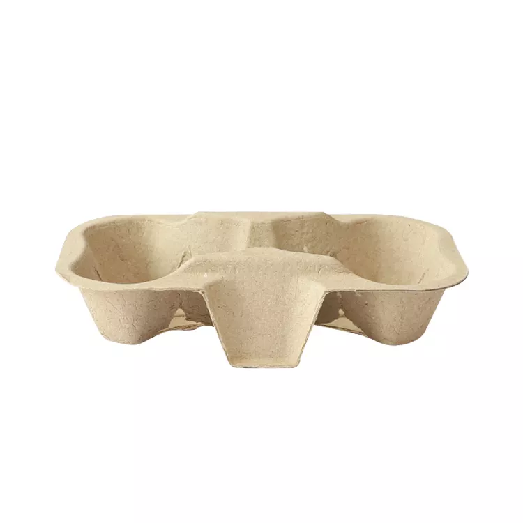 Paper Pulp Takeaway Carrier Tray Coffee Paper Cup Holder Tray