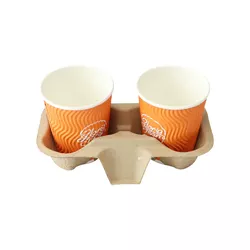 Paper Pulp Takeaway Carrier Tray Coffee Paper Cup Holder Tray