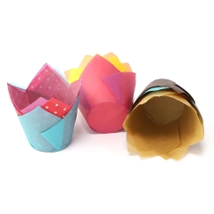 Disposable cupcakes baking cups tulip baking cup wholesale