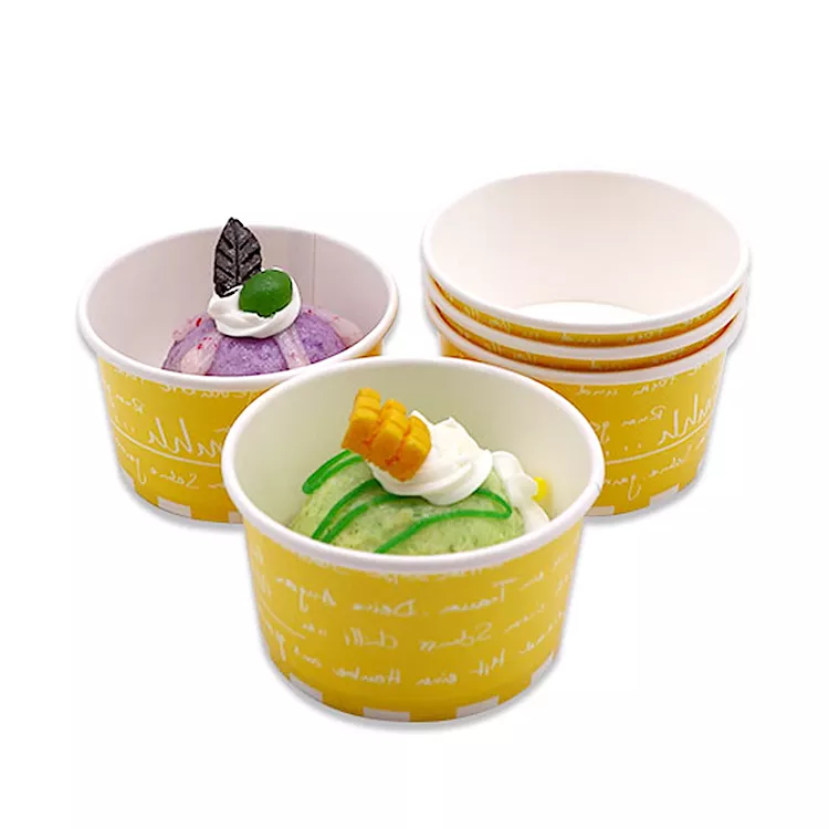 New Style Eco Friendly Custom Ice Cream Paper Cup Bowl with Lid