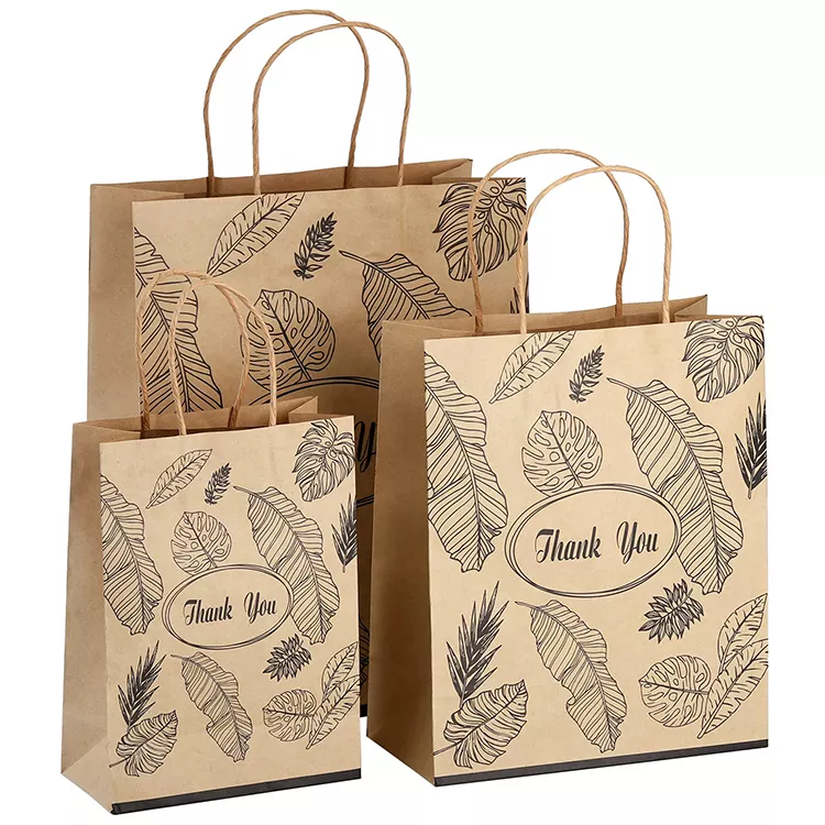 Custom logo food packaging printed kraft paper bag