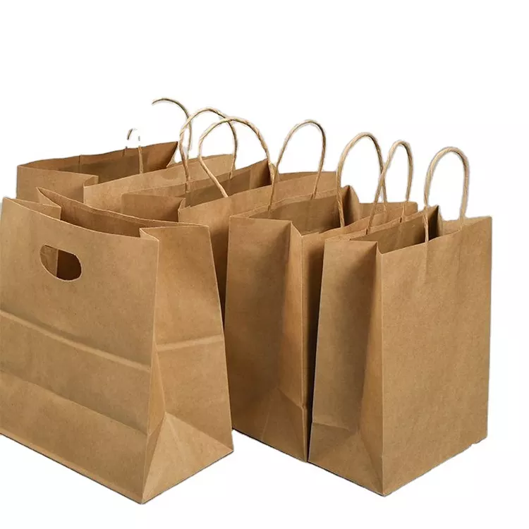 Sac en papier kraft personnalisé pour plats à emporter