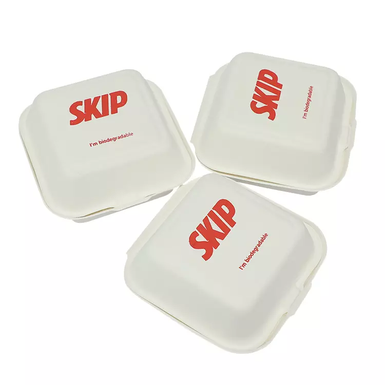 New Design Biodegradable Sugarcane Bagasse Disposable Takeaway Lunch Box With Lid