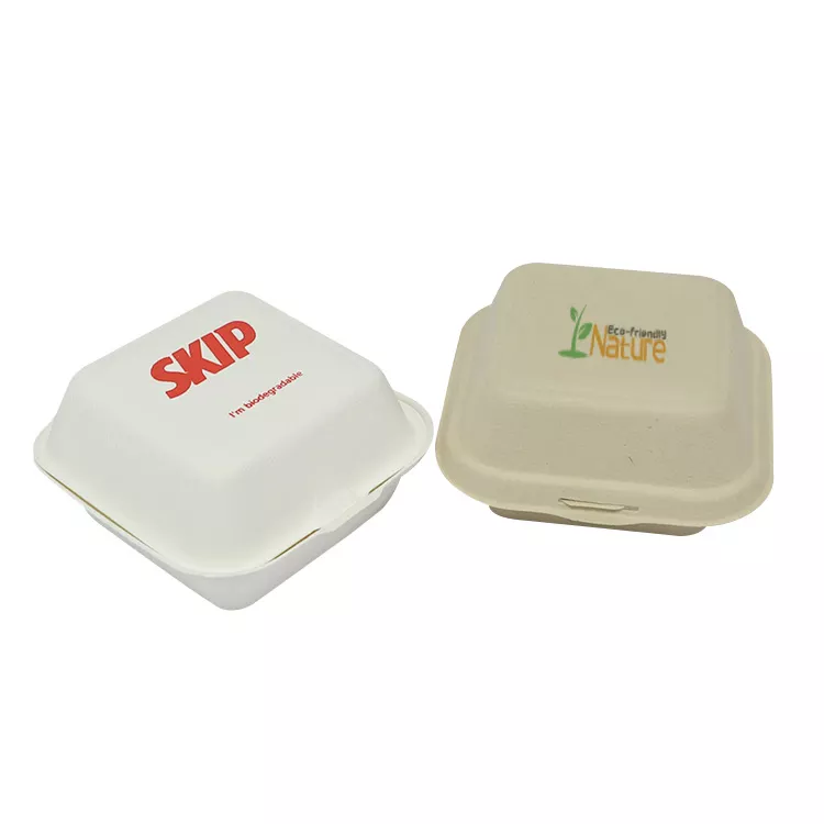 New Design Biodegradable Sugarcane Bagasse Disposable Takeaway Lunch Box With Lid