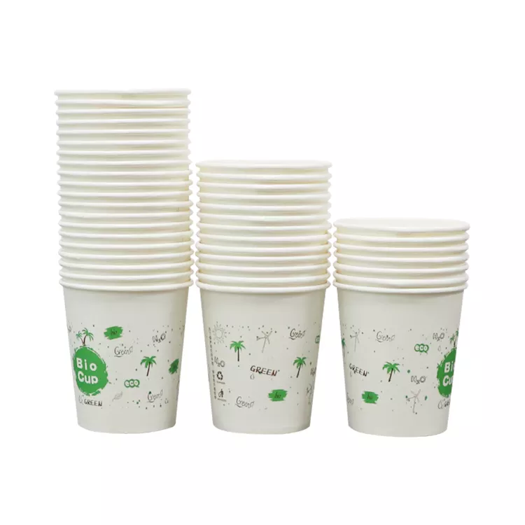 100% Disposable Plastic Free Paper Cup Single Wall Paper Coffee Cup