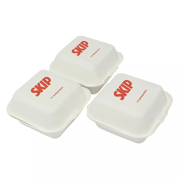 New Design Biodegradable Sugarcane Bagasse Disposable Takeaway Lunch Box With Lid
