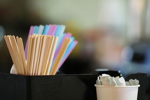 Biodegradable coffee stick safe for hot drinks