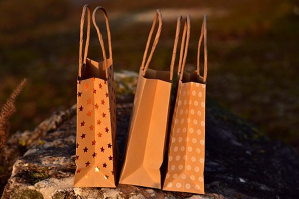 Colorful paper bags with handles
