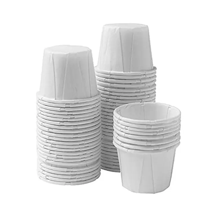 Disposable white paper souffle portion cups paper medicine cup