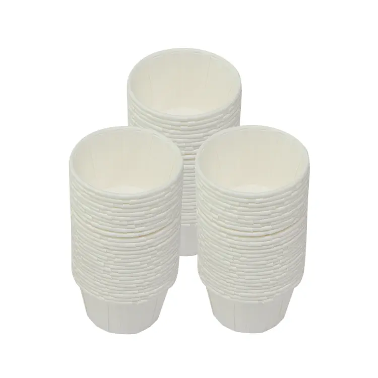 Tazas desechables de papel blanco para soufflé, taza de medicina de papel