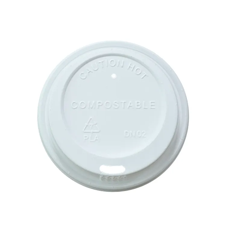 पर्यावरण के अनुकूल कागज कॉफी कप पीएलए ढक्कन डिस्पोजेबल पीएलए कप ढक्कन