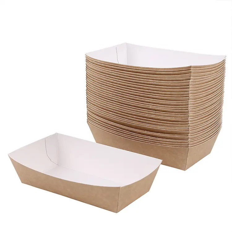 wholesale disposable party snack french fries chicken salad take out boat paper fast food trays