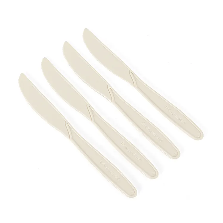 Stoviglie compostabili Amido di mais Cucchiaio Forchetta Coltello Cucchiaino Spork Posate usa e getta in amido di mais