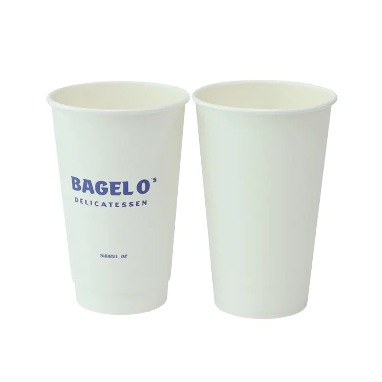 Custom printed disposable water based coating paper cups with logo