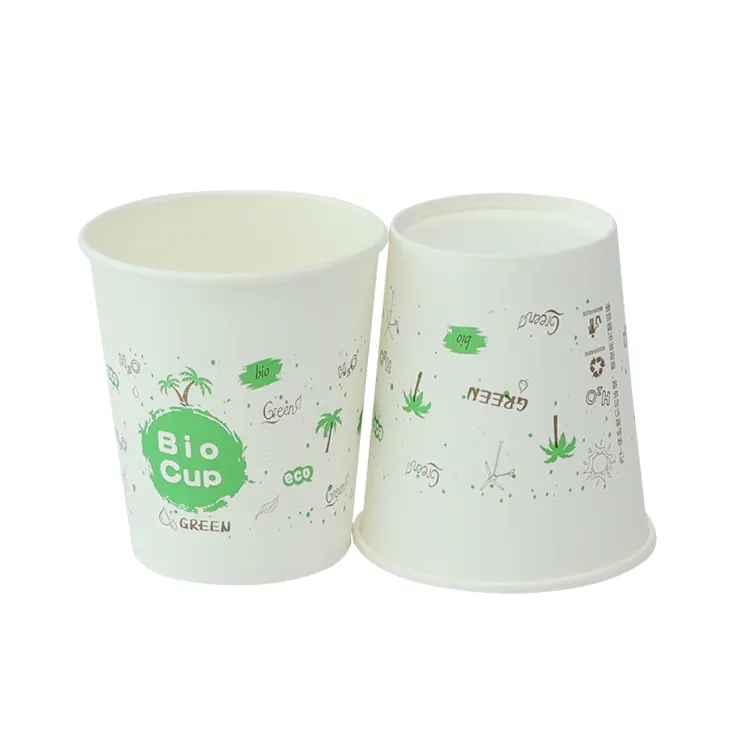 Custom printed disposable water based coating paper cups with logo