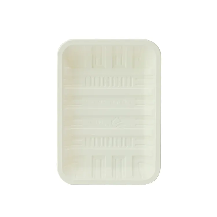 Custom Disposable Biodegradable Cornstarch Rectangle Food Tray