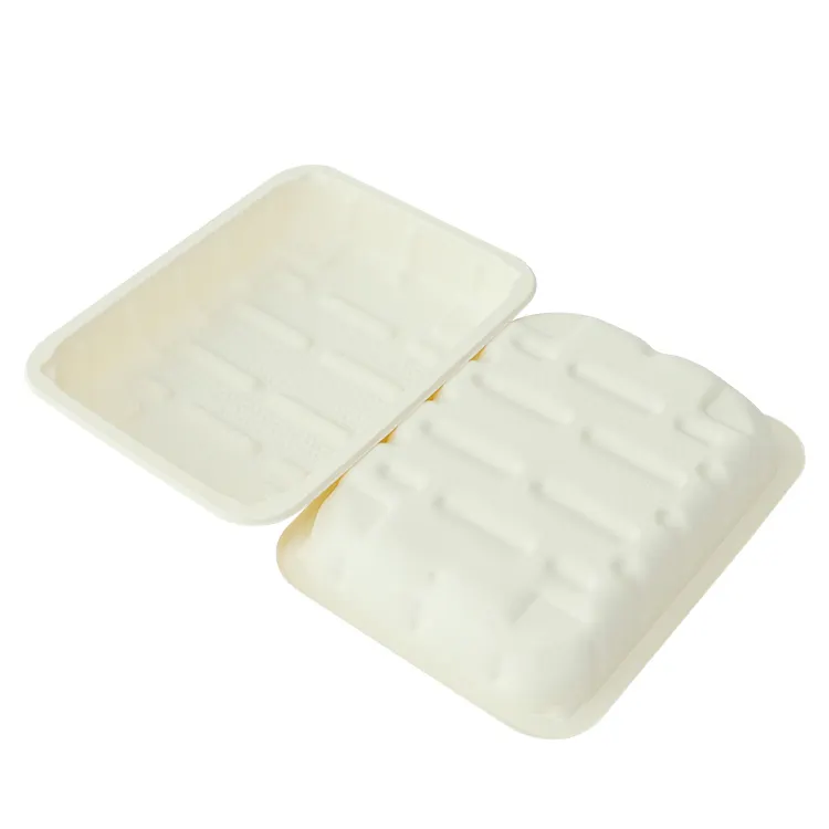 Custom Disposable Biodegradable Cornstarch Rectangle Food Tray