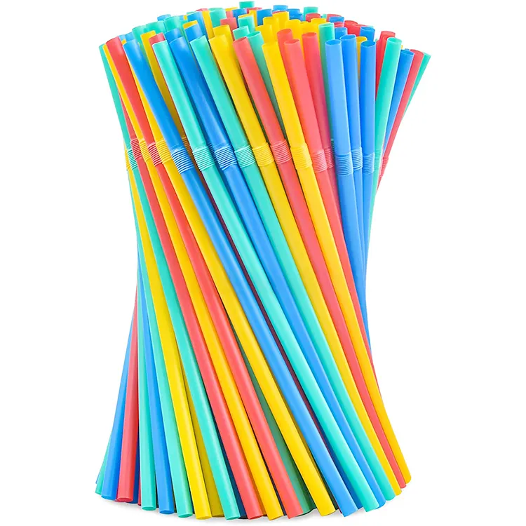 Custom 100% biodegradable cornstarch PLA disposable straw eco friendly 9mm 8mm plastic straws