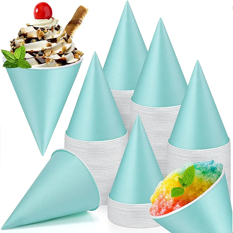 Одноразовый бумажный стаканчик снежного конуса 6 унций для мороженого