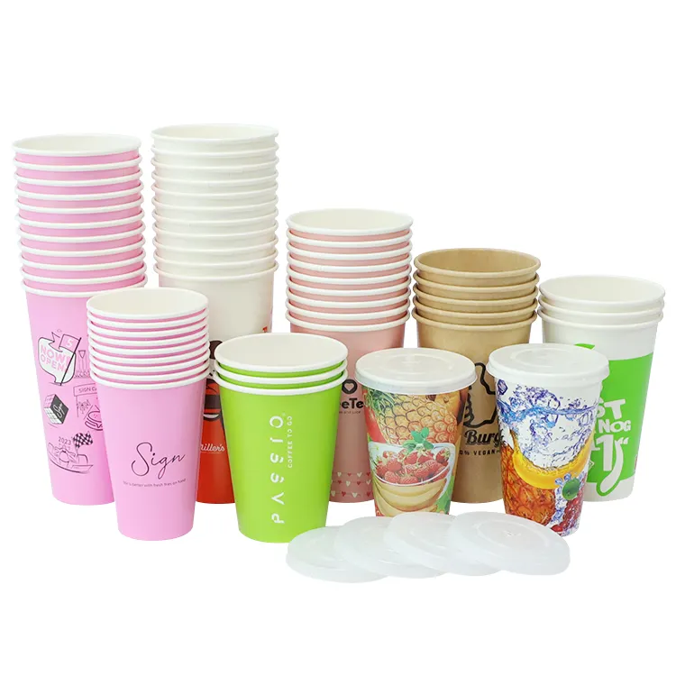 12oz प्लास्टिक कप पीने के कप डिस्पोजेबल पेपर कप