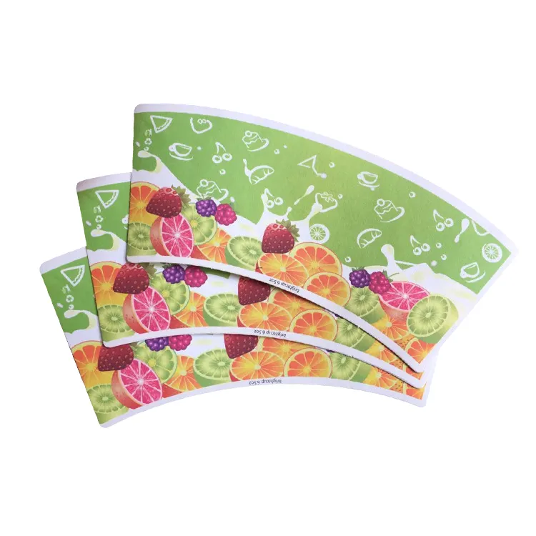 Abanicos de papel revestidos PE de la taza de té de la impresión flexográfica de la categoría alimenticia de la materia prima de la taza de papel