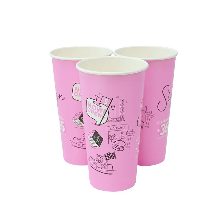 Disposable double PE Coated Cold Drink Paper Cup