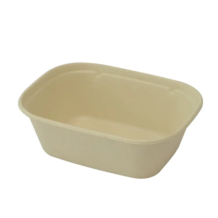 Biodegradable Bagasse Clamshell Box တခါသုံး ပန်းကန်ပြား အရည်အသွေးမြင့် ကြံအစားအစာ ကွန်တိန်နာ