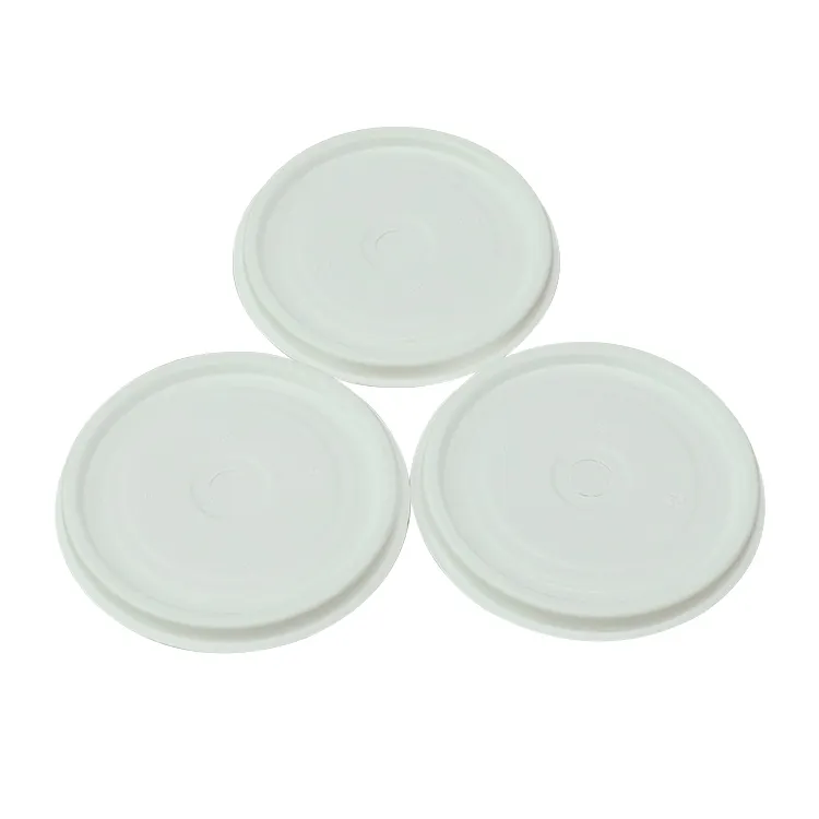 Biodegradable Disposable 80mm 90mm Sugarcane Bagasse Bamboo Pulp Paper Coffee Cup Lid