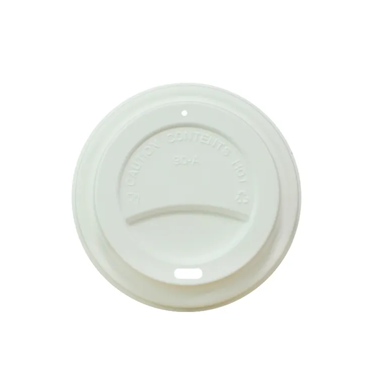 Biodegradable Disposable 80mm 90mm Sugarcane Bagasse Bamboo Pulp Paper Coffee Cup Lid