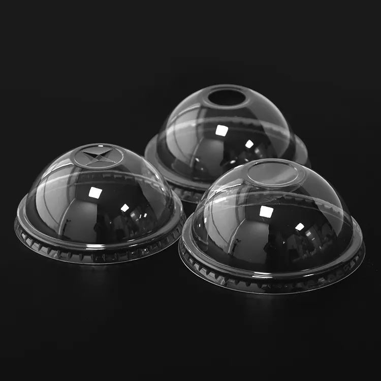 80mm 90mm PET Dome Lids Plastic Cup Cover 