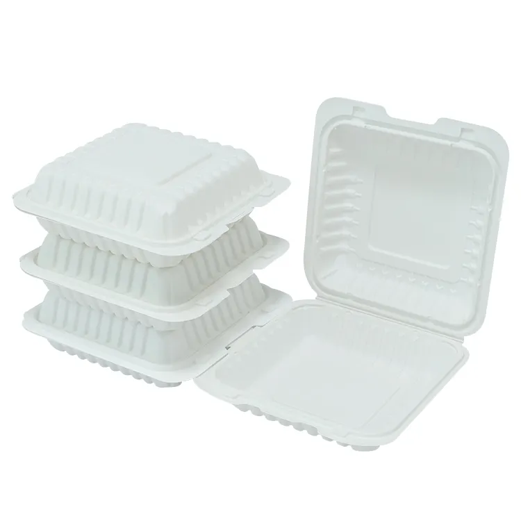 Disposable Cornstarch Take out Clamsell Box Packaging Food Container