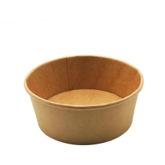 Take Away Paper Container Salad Bowls Disposable Kraft Paper Round Bowl