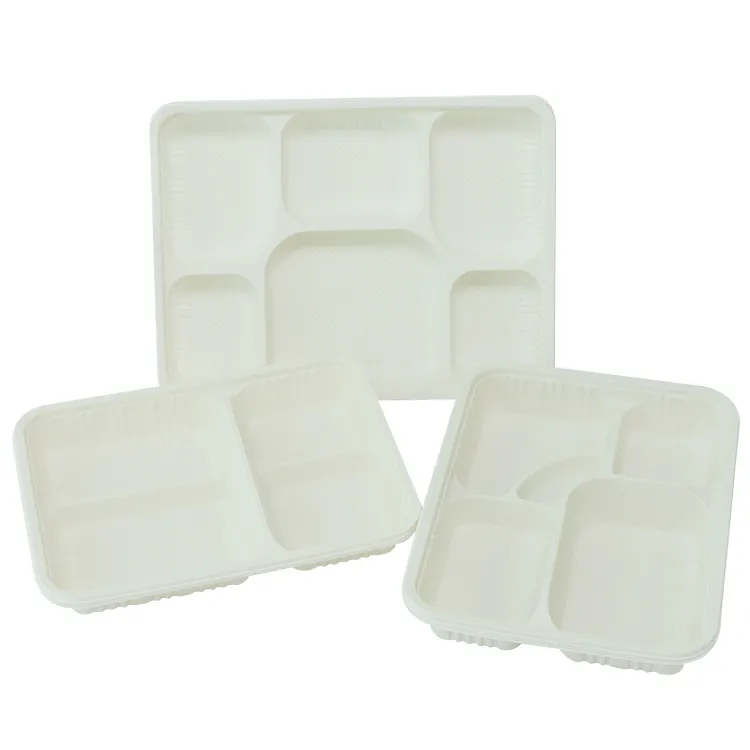 Disposable Microwaveable Cornstarch Food Tray Packaging Meat tray Cornstarch rectangle Tray