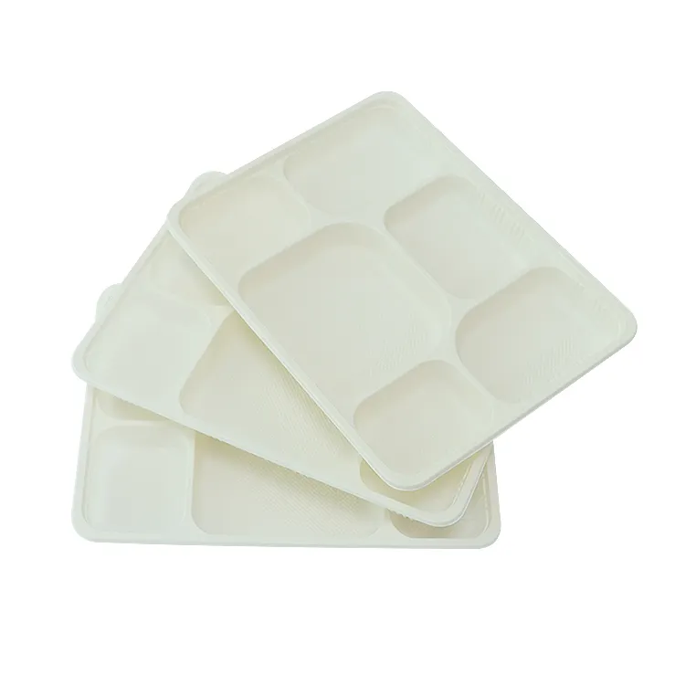 Custom Biodegradable Cornstarch Food Tray Disposable Cornstarch Sushi Tray