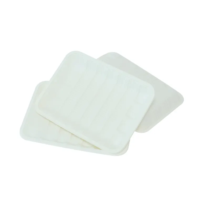 Disposable Microwaveable Cornstarch Food Tray Packaging Meat tray Cornstarch rectangle Tray