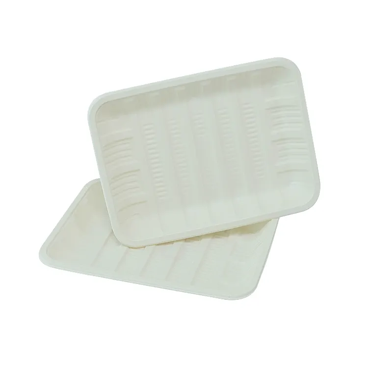 Disposable Microwaveable Cornstarch Food Tray Packaging Meat tray Cornstarch rectangle Tray