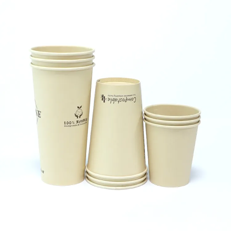 Custom logo bamboo paper hot cups paper cold cups