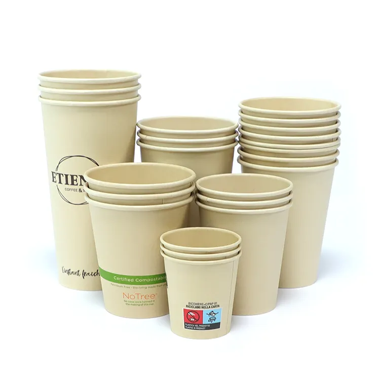 Custom logo bamboo paper hot cups paper cold cups