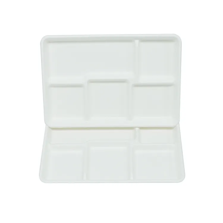 Custom Microwavable Biodegradable Bagasse Pulp 5 Compartment Tray