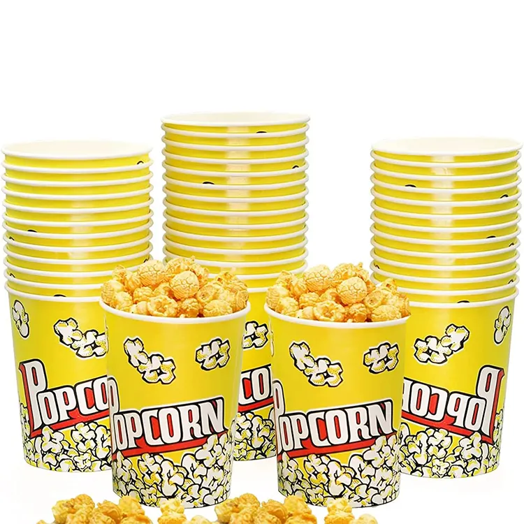 Personalizzatobicchiere di carta per popcorn monouso stampato in vendita