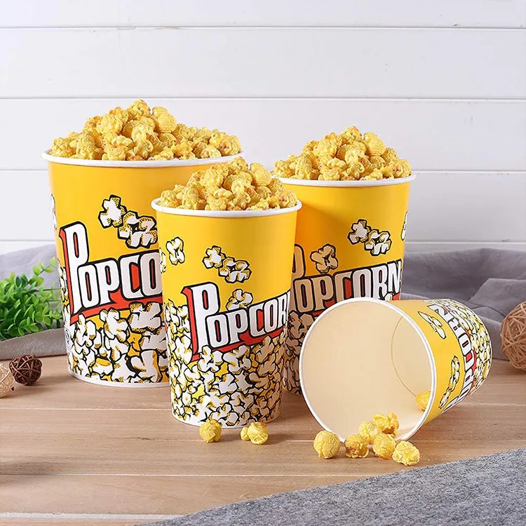 Personalizzatobicchiere di carta per popcorn monouso stampato in vendita