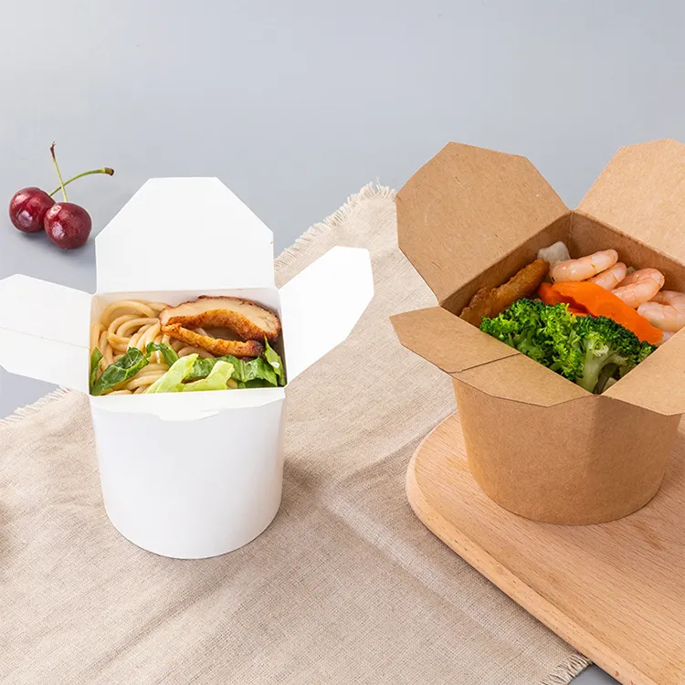 Customizable Takeaway Box for Noodle Disposable Kraft Paper Noodle Box