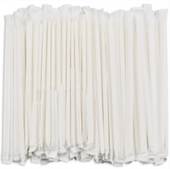 Biodegradable 6mm Paper Straws Individually Wrapped Drinking Straw