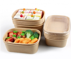 Square Disposable Bowls With Lid Microwaveable Biodegradable