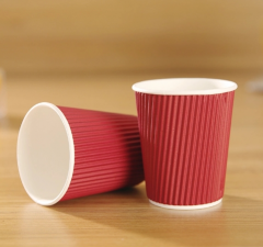 8 oz disposable corrugated paper coffee cups with lids