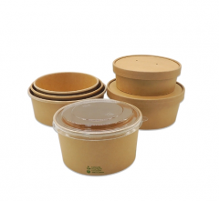 Customized 17oz salad bowl with lid 500ml paper salad bowl