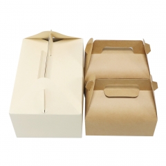 Custom Logo Portable Cake Box Kraft Paper Cupcake Box