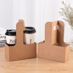 drink carriers with handle 4 cup kraft paper cup tray