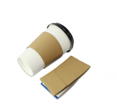 Single Wall Disposable Coffee Paper Cups With Lid and Sleeve